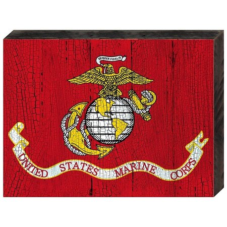 DESIGNOCRACY Marines Military Patriotic Flag Art on Board Wall Decor 85098MR12